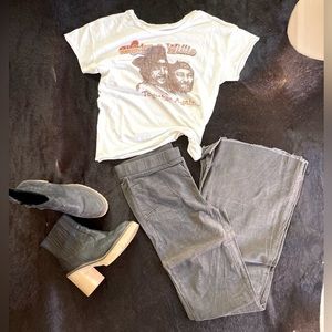 Wishlist Corduroy Charcoal Gray Flare Pants